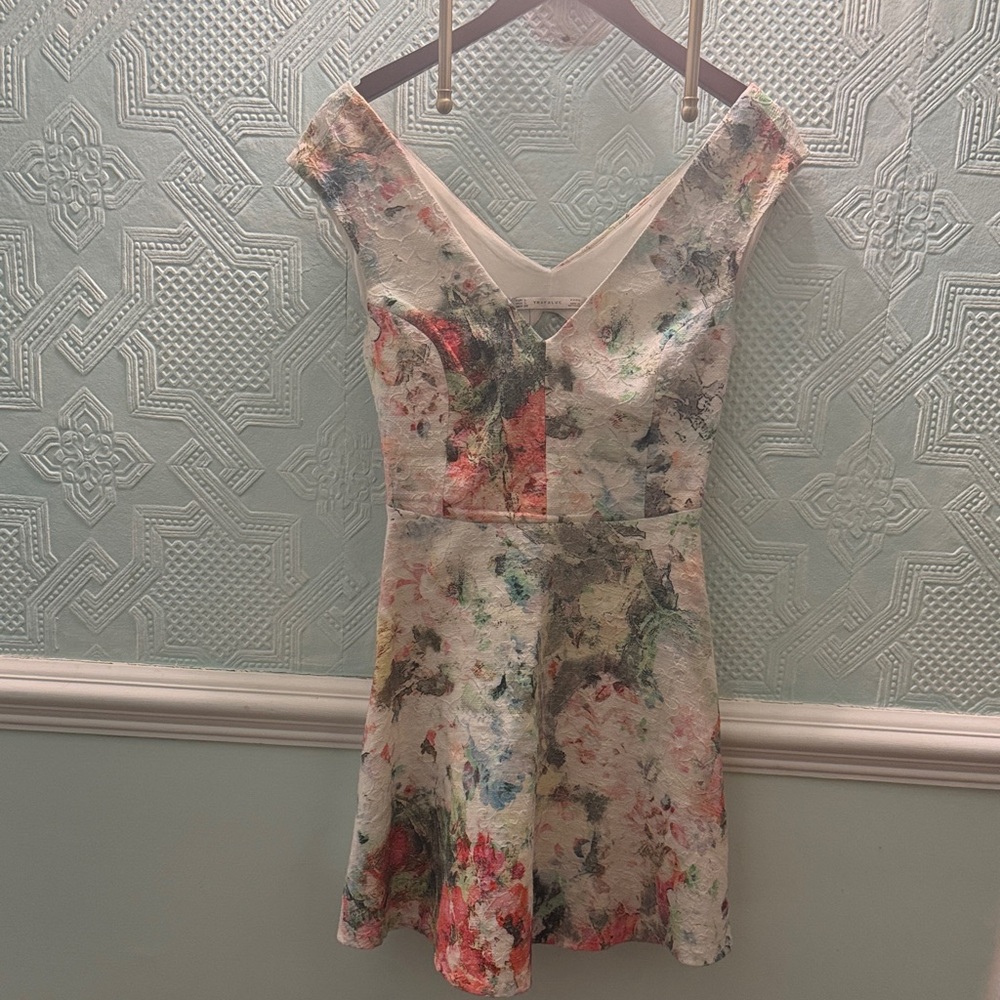 Zara Trafaluc Floral A-Line Dress, multicolored, Size L